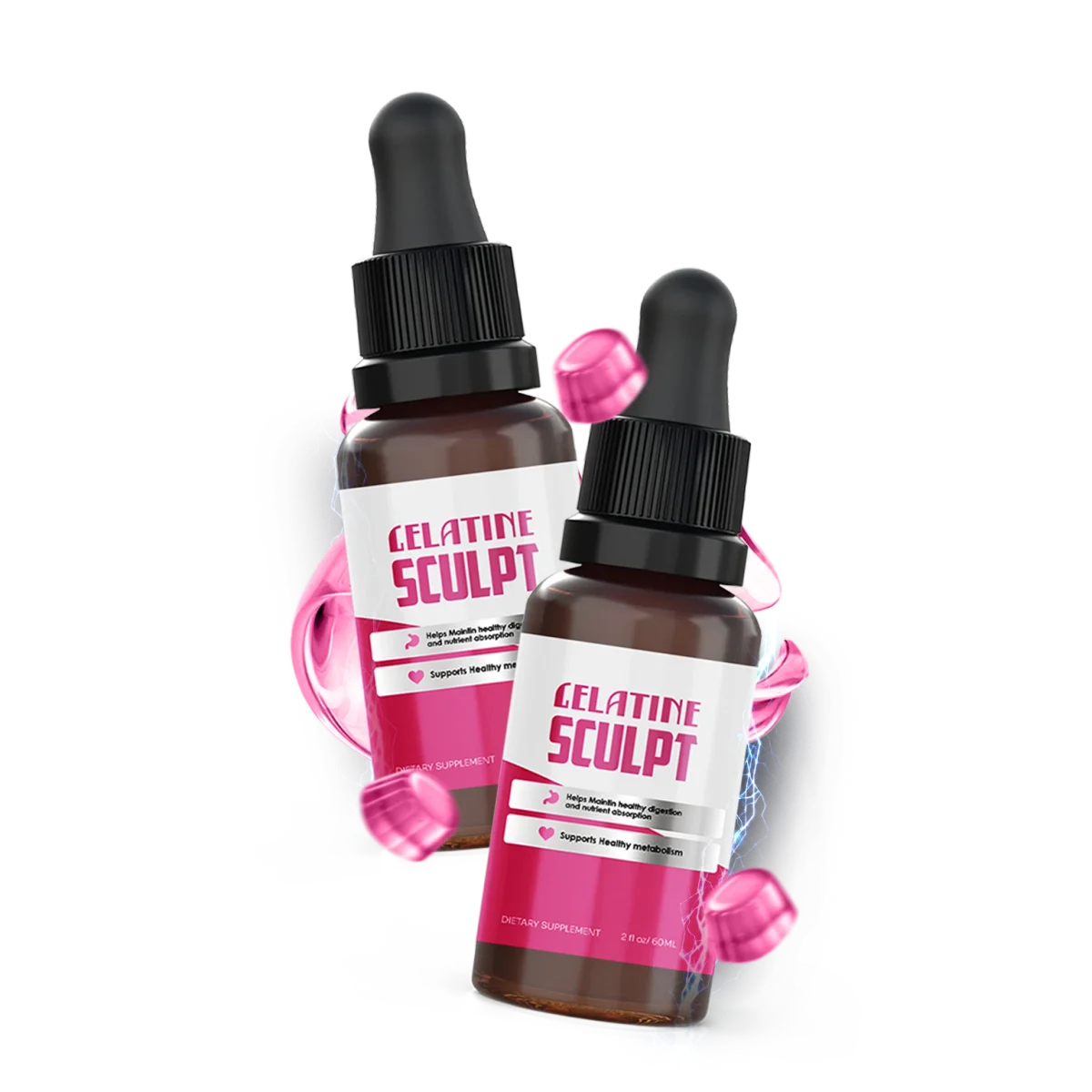 Gelatine Sculpt Weight Management Supplement Bottle (Front Label)